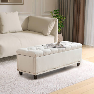 Ledger tufted 2024 storage ottoman